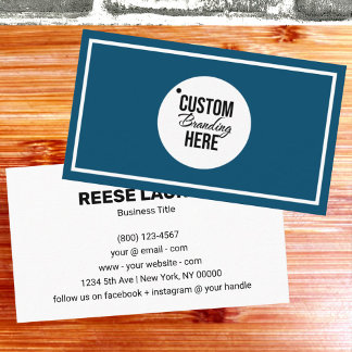 Simple Blue Logo Business Card