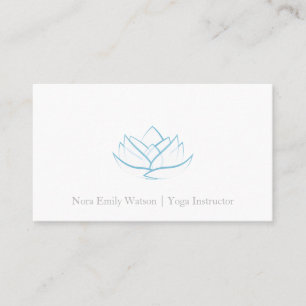 Simple Blue Lotus Flower Business Card