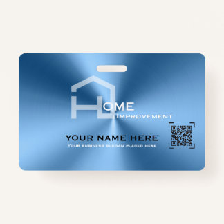 Simple blue minimalist modern business ID badge