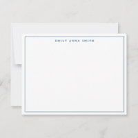 Simple Blue Modern Professional Border Note Card