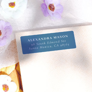 Simple Blue Modern Serif Return Address