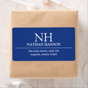 Simple Blue Monogram Modern