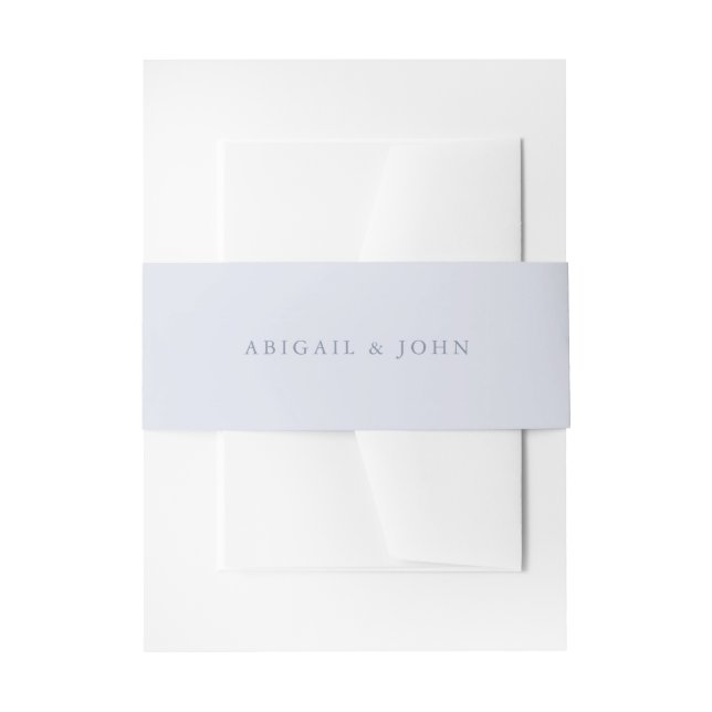 Simple Blue Names Wedding Invitation Invitation Belly Band (Front Example)