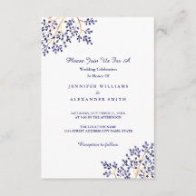 Simple Blue Nature Wedding Invitations