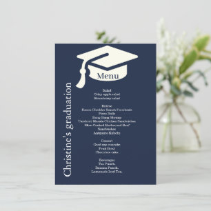 Simple  blue navy Graduation party dinner menu 