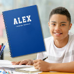 Simple Blue Personalised School Subject Notebook<br><div class="desc">How exciting your children are going back to school and they are going to learn so much!  Here is a simple,  yet modern personalised notebook. Available in different colours for the different subjects,  customise your notebook for your mathematics,  science,  social studies,  language arts,  music,  art and reading classes.</div>