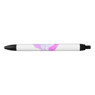Simple blue pink baby elephant watercolor add name black ink pen