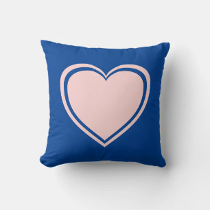 Simple Blue Pink Heart Valentine`s Day Cushion