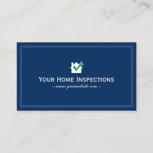 Simple Blue Plain Home Inspections Business card