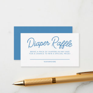 Simple Blue Playful Baby Shower Diaper Raffle Enclosure Card