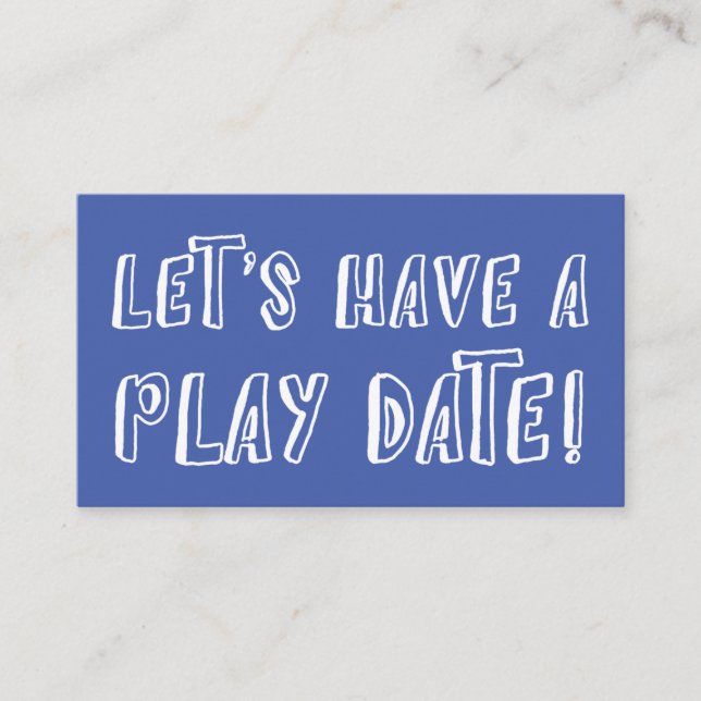 Simple Blue Playful Mummy Play Date Card (Front)