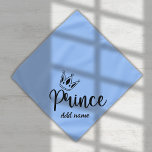 Simple blue Prince typography with crown Bandana<br><div class="desc">The minimal design of this blue bandanna with Prince with crown typography is ideal for pet lovers. Your pet,  dog,  cat can wear it to a baby shower or maybe your pet feels and acts like a prince. Write his name on the bandanna and personalise it.</div>