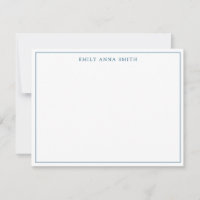 Simple Blue Professional Border Note Card
