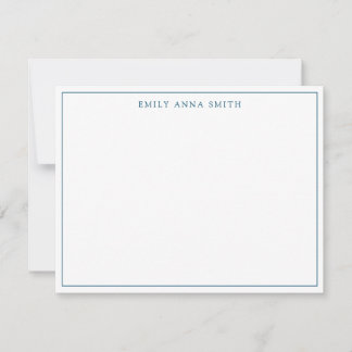 Simple Blue Professional Border Note Card