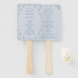Simple Blue Program Hand Fan
