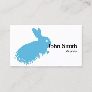 Simple Blue Rabbit Magician Business Card