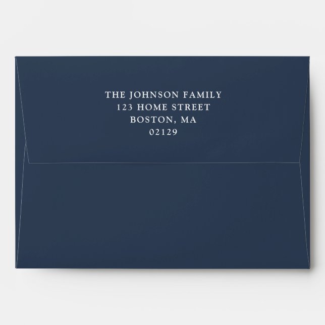 Simple Blue Return Address Envelope (Back (Top Flap))
