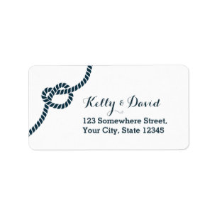 Simple Blue Rope Knot Return Address Labels