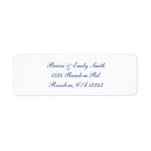 Simple blue script white custom labels