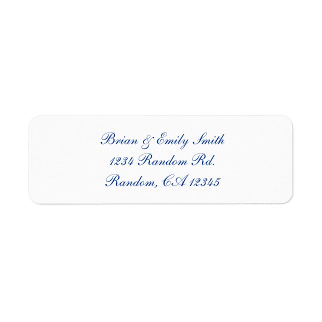 Simple blue script white custom labels (Front)