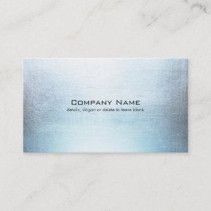 Simple Blue Silver Brushed Metal Look Business Card