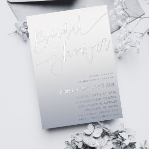 Simple Blue & Silver Calligraphy Bridal Showerl