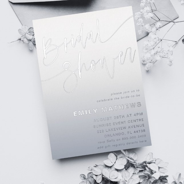 Simple Blue & Silver Calligraphy Bridal Showerl (Creator Uploaded)