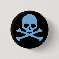 Simple Blue Skull and Crossbones