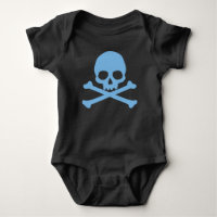 Simple Blue Skull and Crossbones