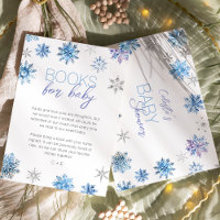 Simple Blue Snowflake Baby Shower Book Request