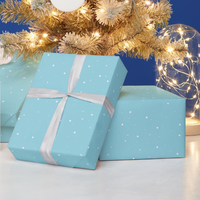 Simple Blue Snowflake Pattern Wrapping Paper (Holidays)