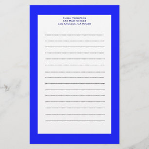 simple blue stationery