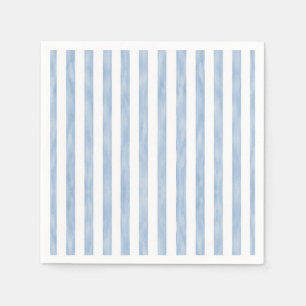 Simple Blue Striped Matching Coastal Baby Shower Napkin