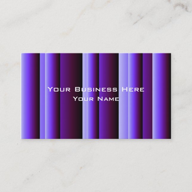 Simple blue stripes customisable business cards (Front)