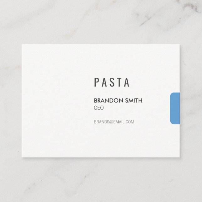 Simple / Blue Tab Business Card (Front)