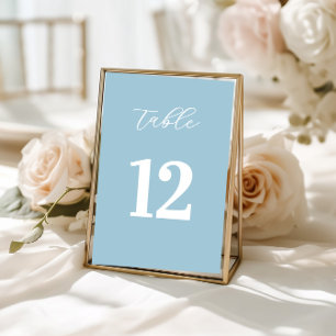 Simple Blue Table Numbers Sign