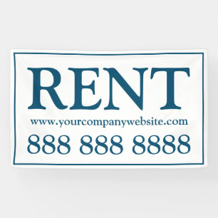 Simple Blue Teal Commercial Retail Space for Rent  Banner