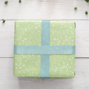 Simple Blue Turquoise Watercolor White Speckles  Satin Ribbon