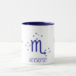 Simple Blue Typoghraphy Scorpio Zodiac Coffee Mug