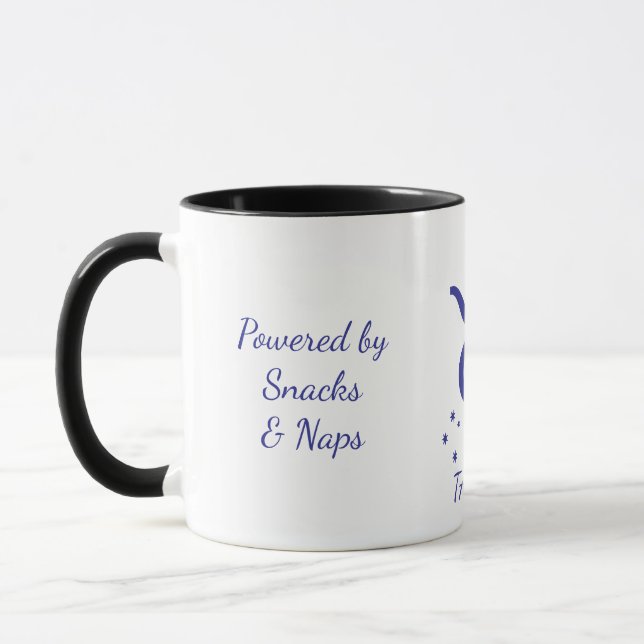 Simple Blue Typoghraphy Taurus Zodiac Coffee Mug (Left)