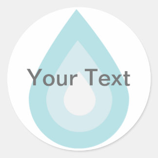 Simple Blue Water Drop Classic Round Sticker