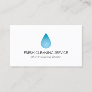 Simple Blue Water Drop Cleaning, Pressure Washing Business Card