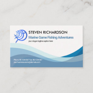 Simple Blue Water Waves Aquatic Seafood Business Card