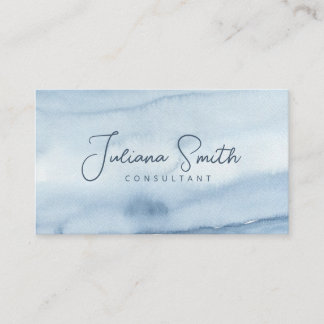 Simple Blue Watercolor Business Card