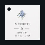 Simple Blue Watercolor Thistle Wedding Names Favour Tags<br><div class="desc">Simple Blue Watercolor Thistle Wedding Names Favour Tags. Personalise with your names and wedding date in dark grey serif font.</div>
