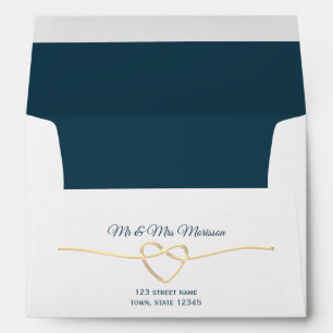Simple Blue Wedding Return Address 5x7 Envelope