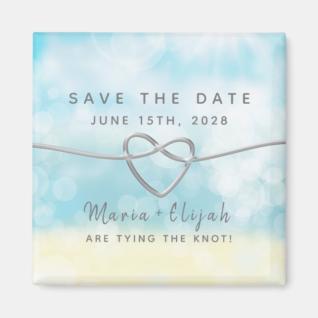 Simple Blue Wedding Save The Date Invitation Magnet (Front)