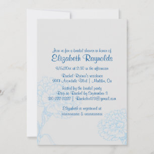Simple Blue & White Bridal Shower Invitations