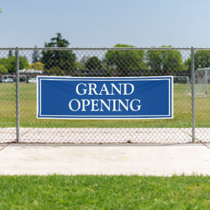 Simple Blue White Framed Business Grand Opening Banner