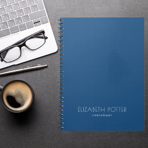 Simple Blue & White Modern Aesthetic Professional Notebook